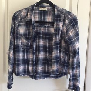 Blue plaid dress shirt